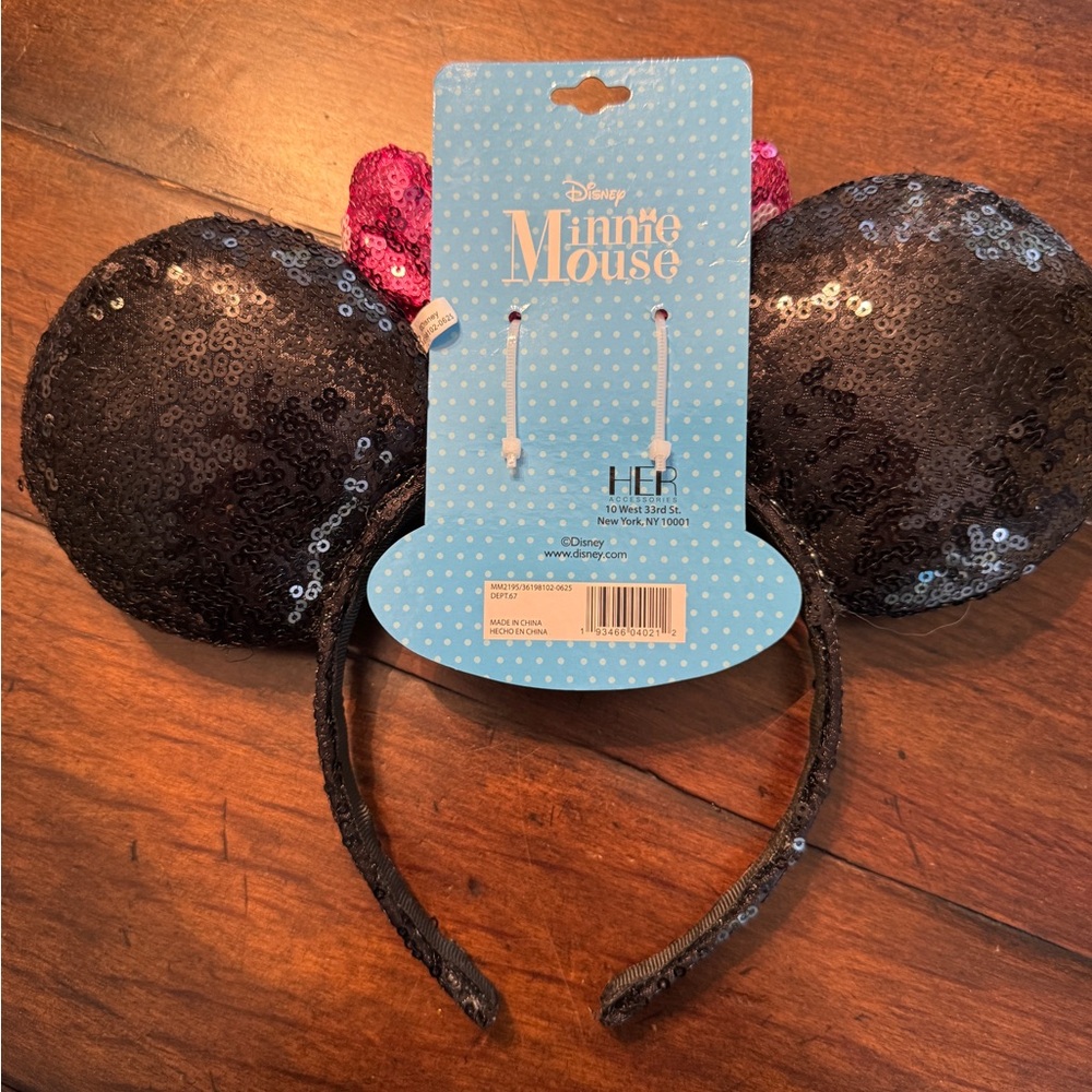 Disney Minnie Mouse Black and Pink Sequin Headband - Picture 3 of 4